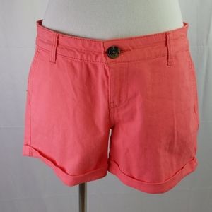 NWOT SO vibrant coral summer cuffed shorts